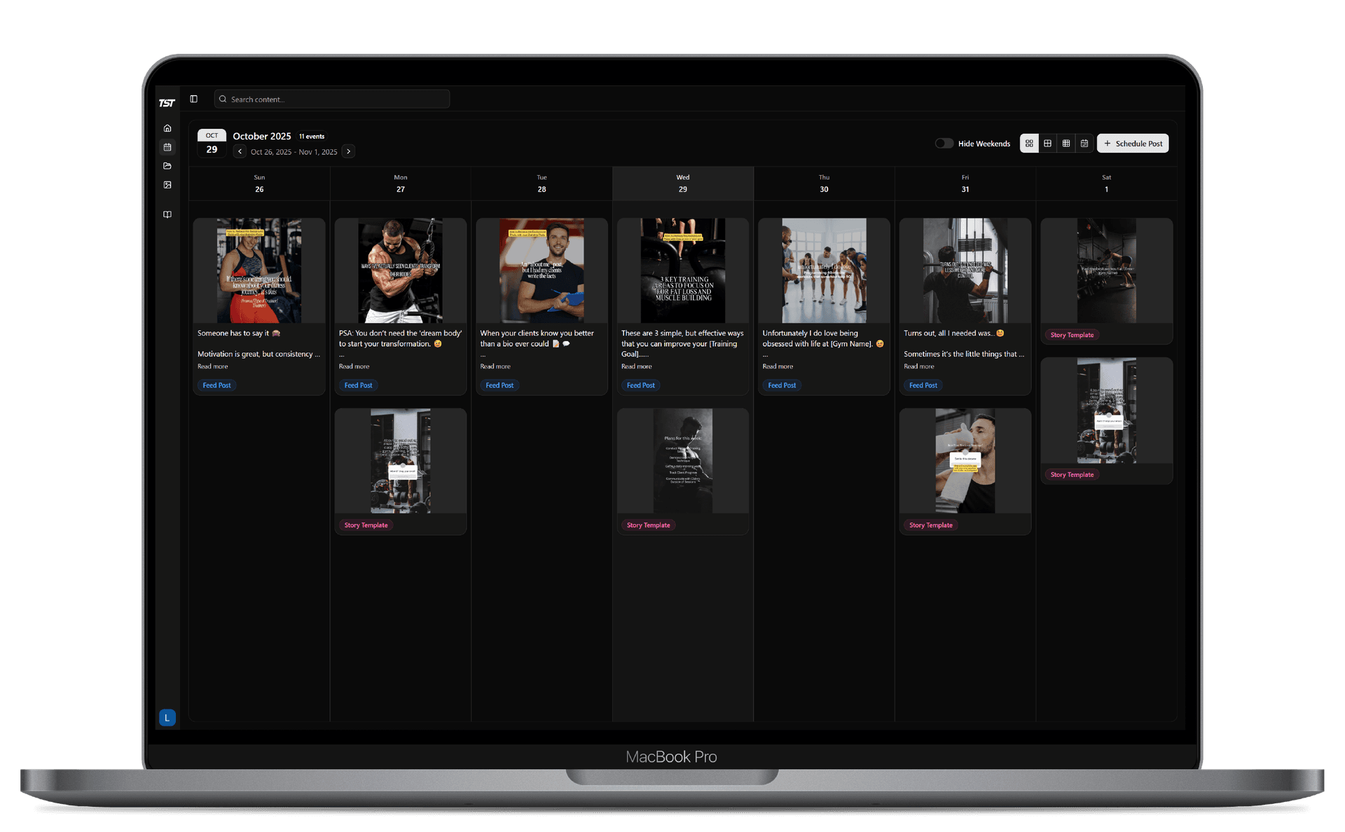 Content scheduler calendar