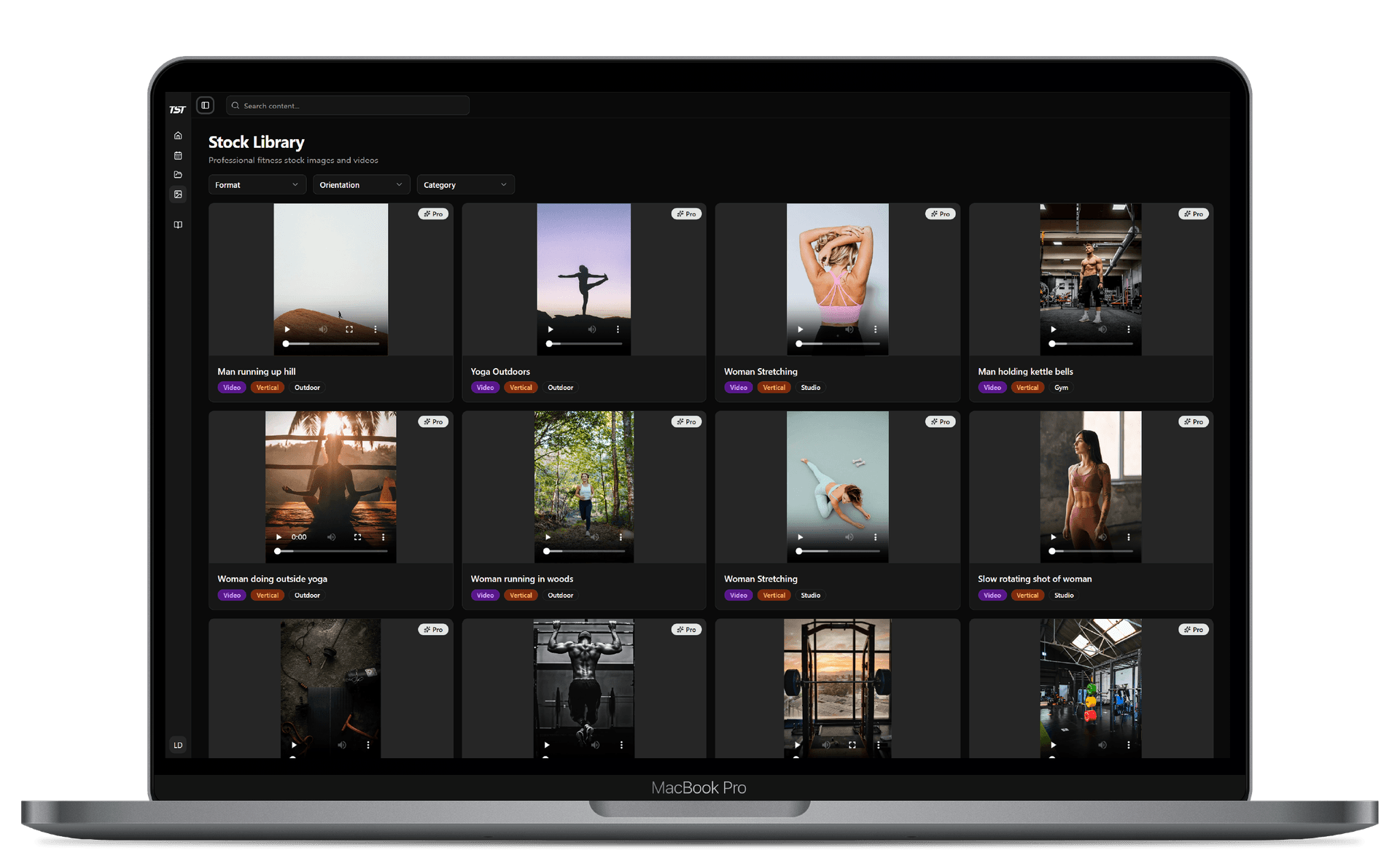 Fitness stock media library